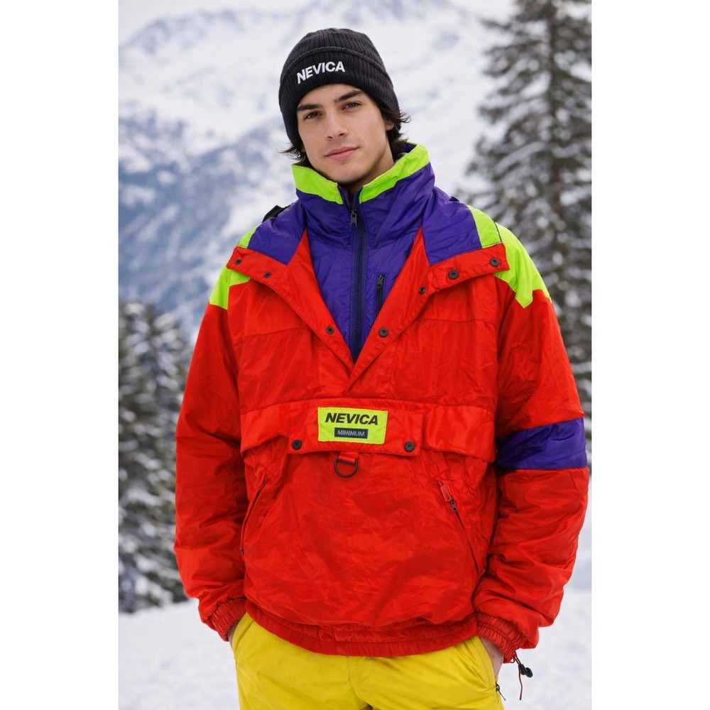 VTG 80s 90s NEVICA Men's Ski Jacket Snow RETRO Coat Size 40‎ US L-XL ColorBlock